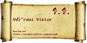Várdai Viktor névjegykártya