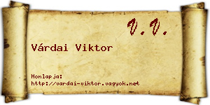 Várdai Viktor névjegykártya